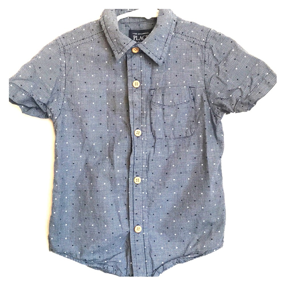 the childrens place- blue dotted shirt
